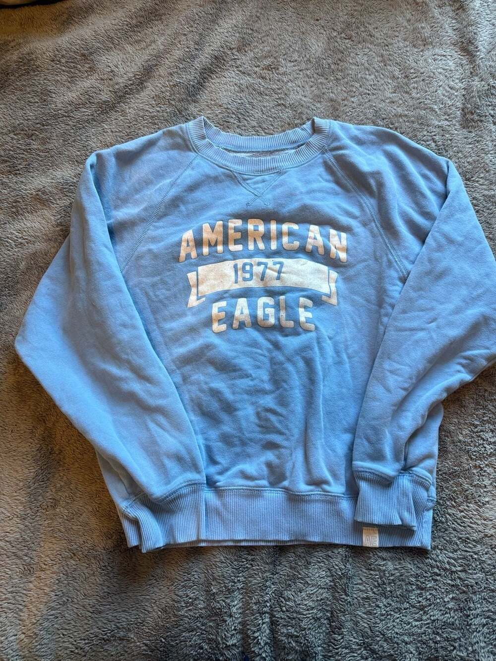 Y2K American Eagle Sweatshirt Size XS Blue Graphic Pullover